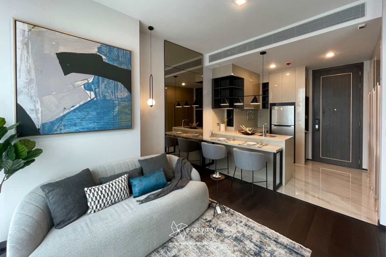 Condo for Rent: LAVIQ Sukhumvit 57, 1 Bed, 46 sqm, 22nd Floor, Rare Corner Unit (PAH-01406) - Image 4