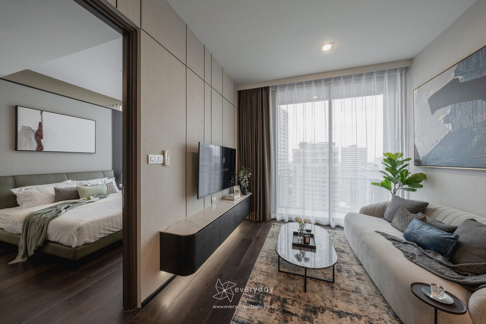 Condo for Rent: LAVIQ Sukhumvit 57, 1 Bed, 46 sqm, 22nd Floor, Rare Corner Unit (PAH-01406) - Image 8