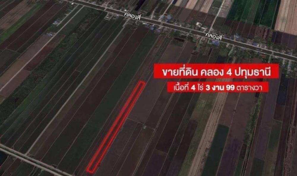 ขายที่นา 4 ไร่ 3 งาน 99 ตารางวา คลองสี่ ปทุมธานี ใกล้ Alpine Golf (PAH-01415) - Image 3