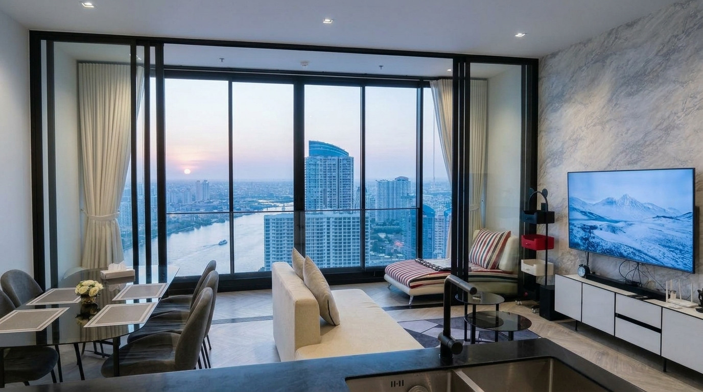 ให้เช่าหรือขายคอนโด — ให้เช่า / ขาย Chapter Charoennakorn - Riverside ชั้น 42 2 ห้องนอน 79 ตร.ม. - Image 3