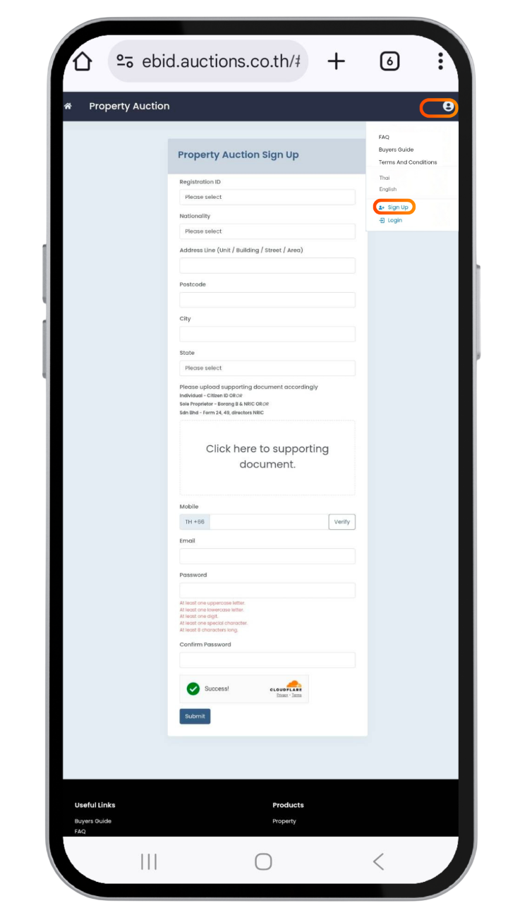 Phone screenshot showing bidding steps - 3
