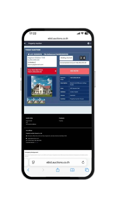 Phone screenshot showing bidding steps - 7