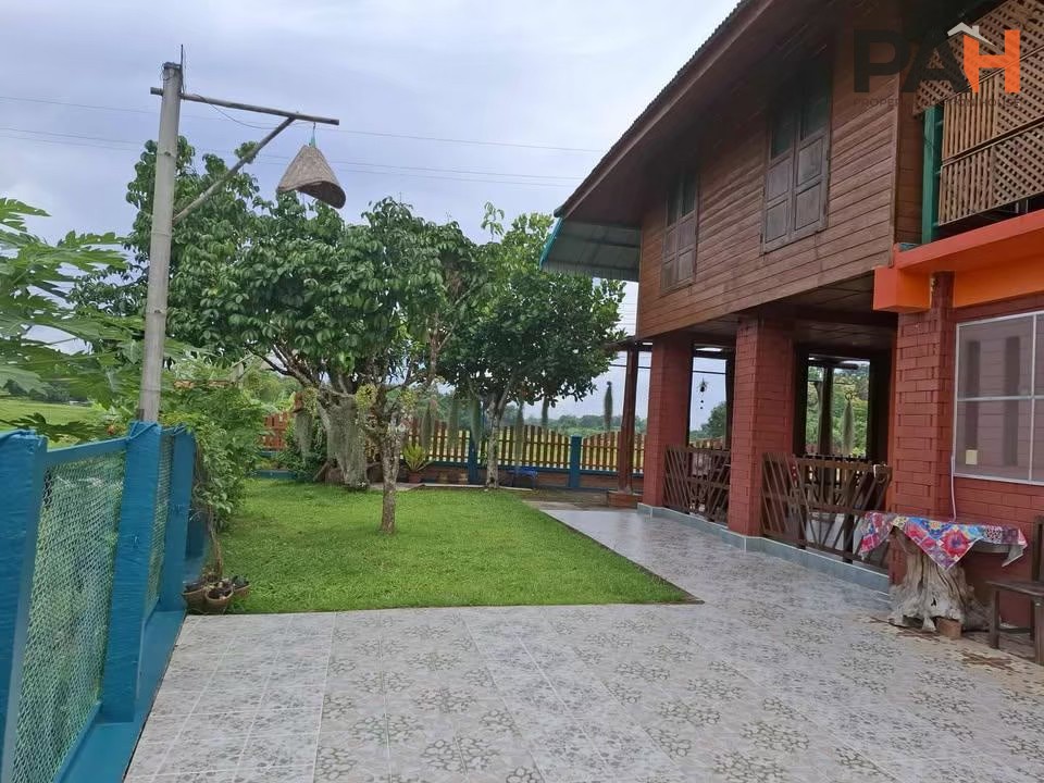 บ้านไม้สักทอง 2 ชั้น พร้อมเรือนรับรอง ติดถนน วิวทุ่งนา - Image 9