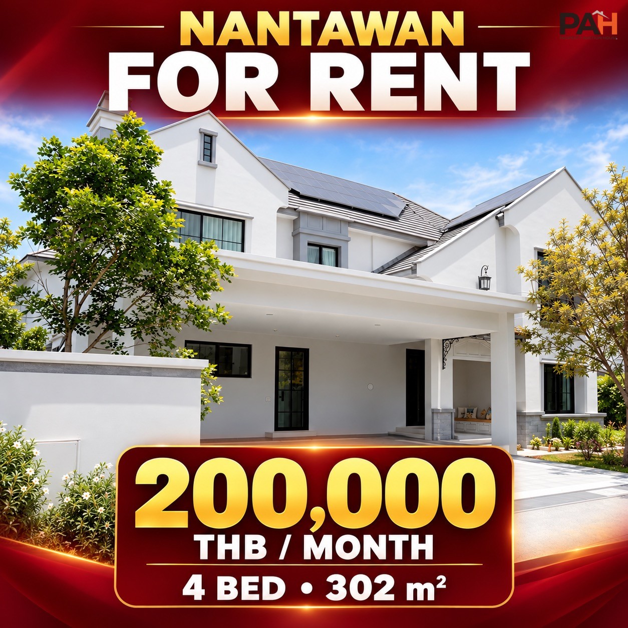 ให้เช่าบ้านเดี่ยว 2 ชั้น นันทวัน พระราม 9 - กรุงเทพกรีฑาตัดใหม่ (Nantawan Rama 9 - New Krungthepkreetha) 4 ห้องนอน 5 ห้องน้ำ 107 ตร.วา แปลงมุม - Image 5