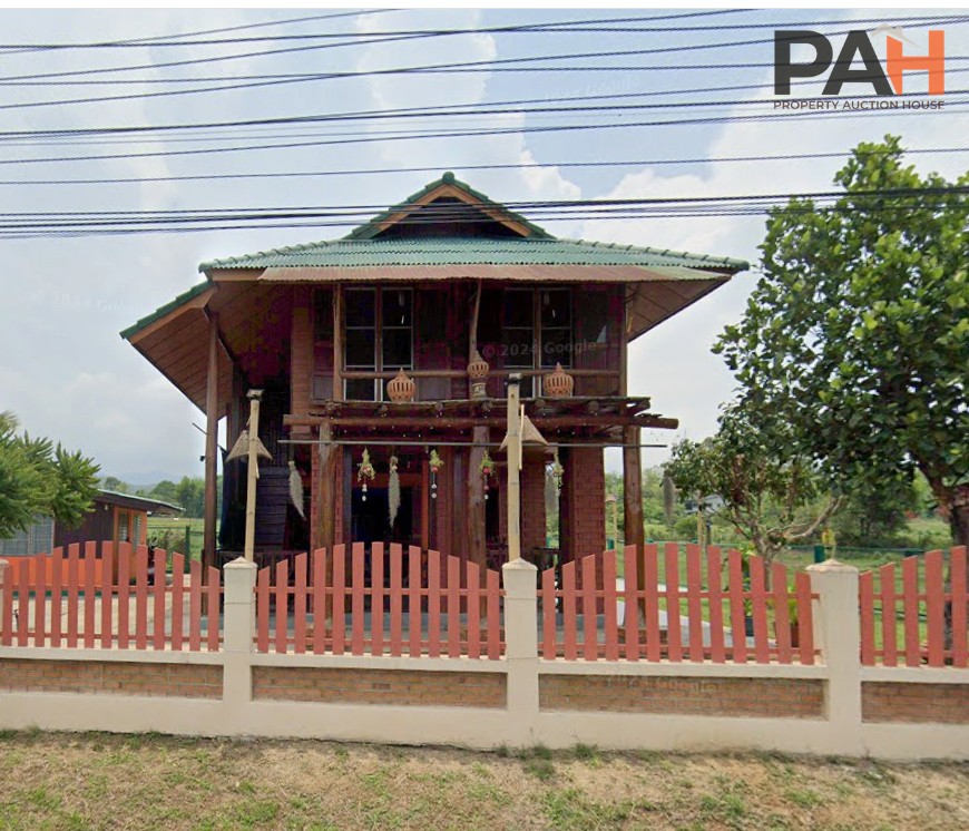 บ้านไม้สักทอง 2 ชั้น พร้อมเรือนรับรอง ติดถนน วิวทุ่งนา - Image 6